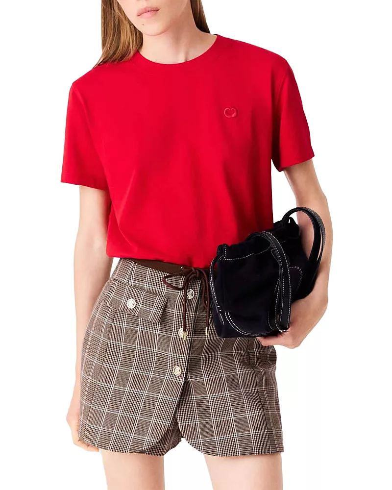Maje Ticlova Embroidered Logo Tee