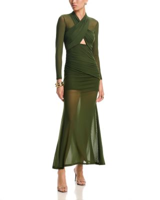 Bardot Veria Wrap Mesh Maxi Dress