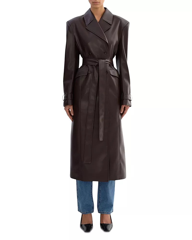 Lamarque Iolanthe Faux Leather Trench Coat