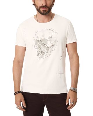Raw Edge Skull Graphic T-Shirt