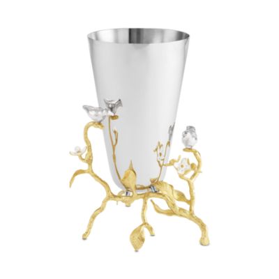Lovebirds Silver & Gold Small Vase