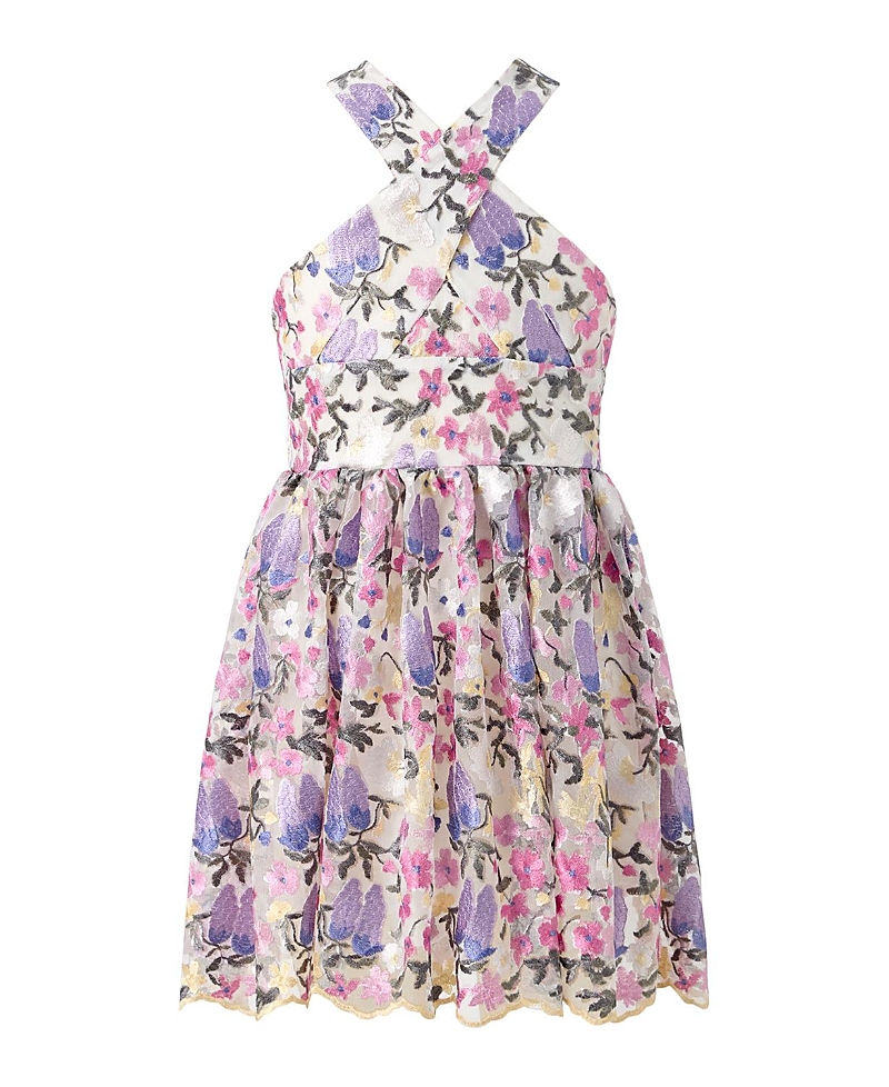 Marlo Kids Girls' Mariah Embroidered Halter Neck Dress - Little Kid, Big Kid
