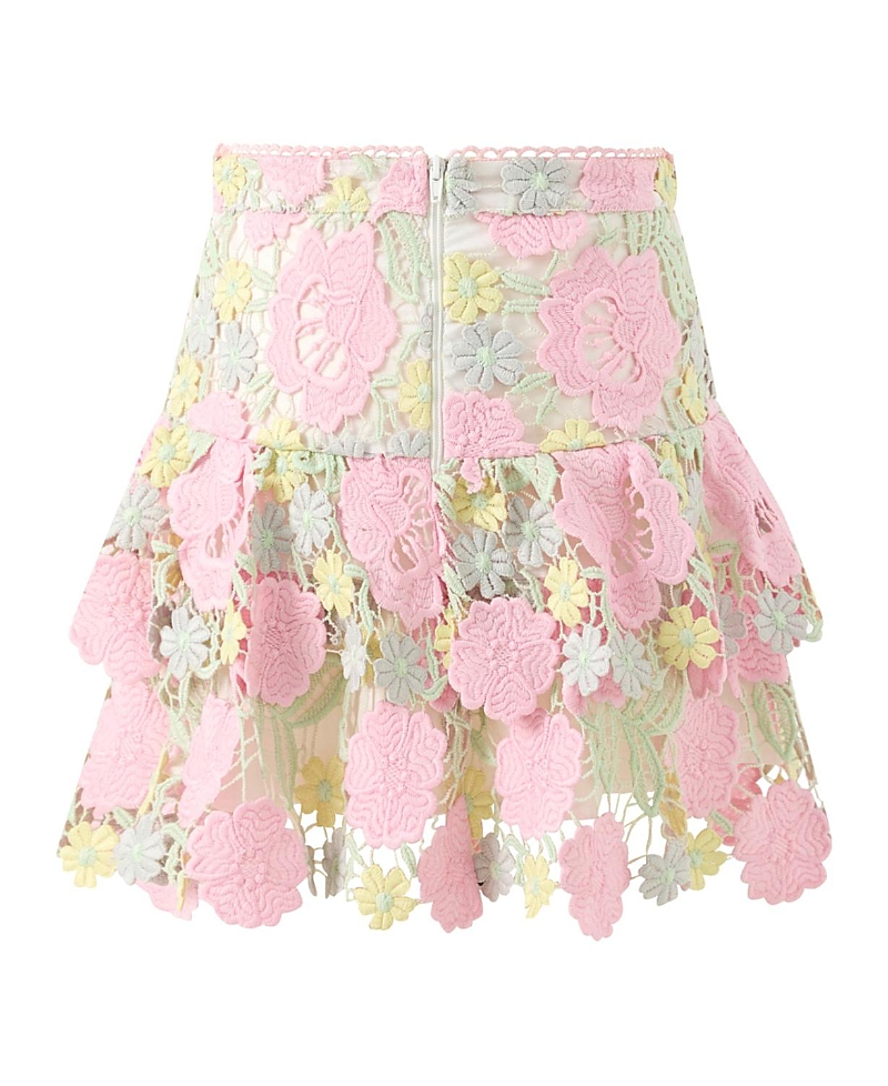 Marlo Kids Girls' Estella Frill Embroidered Mini Skirt - Little Kid, Big Kid