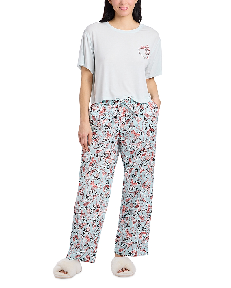 Dream Wave Moon Brooch Crop Sleep Tee