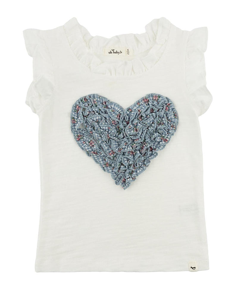 oh baby! Girls' Dahlia Ruffle Heart Rebekah Top - Baby, Little Kid