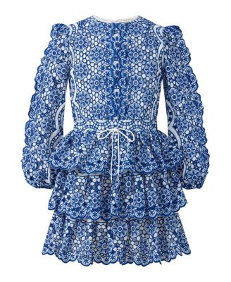 Marlo Kids Girls' Skyla Sleeve Embroidered Mini Dress - Little Kid, Big Kid