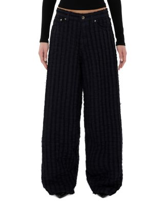 Bethany Mid Rise Wide Leg Jeans in Black