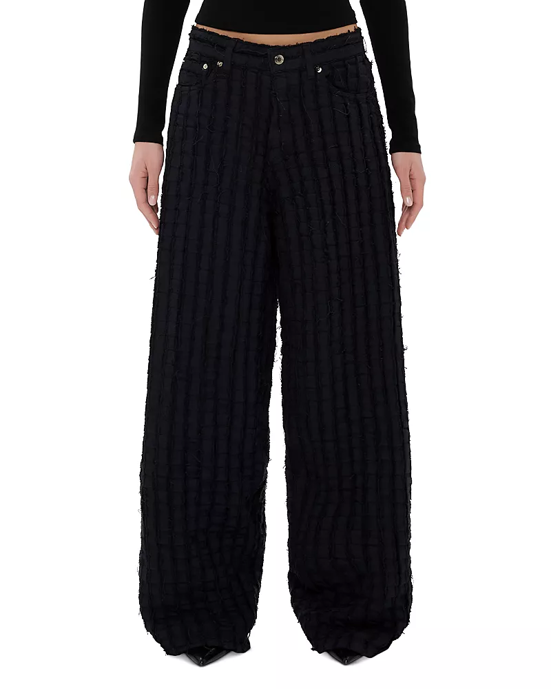Haikure Bethany Mid Rise Wide Leg Jeans in Black