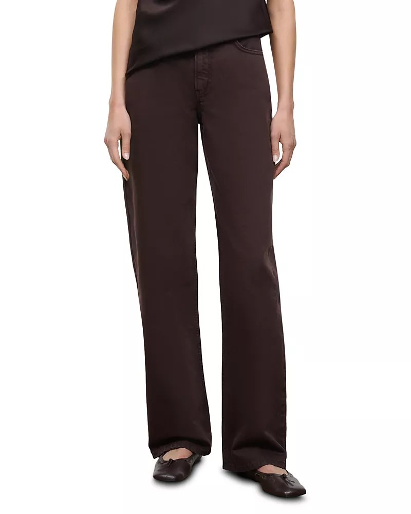 Staud Leo High Rise Straight Jeans in Earth