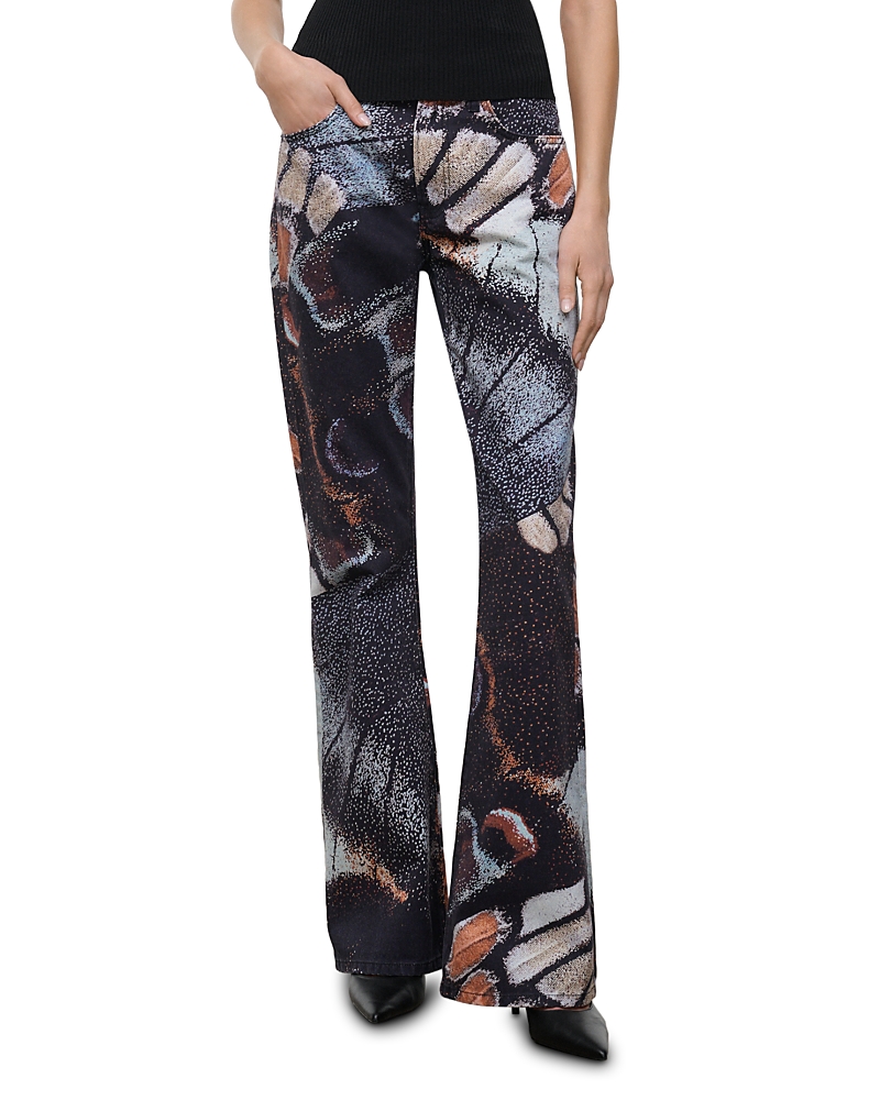 Staud Franky Mid Rise Flare Jeans in Butterfly Sky