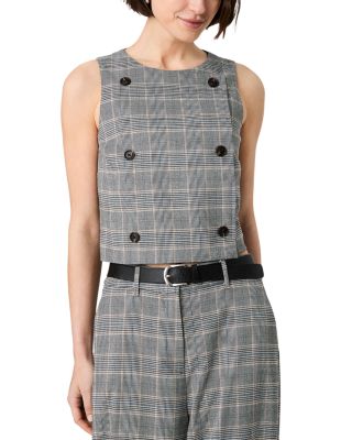 Matteo Plaid Double Breasted Top