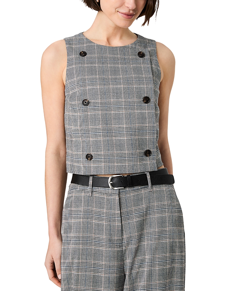 French Connection Matteo Plaid Double Breasted Top