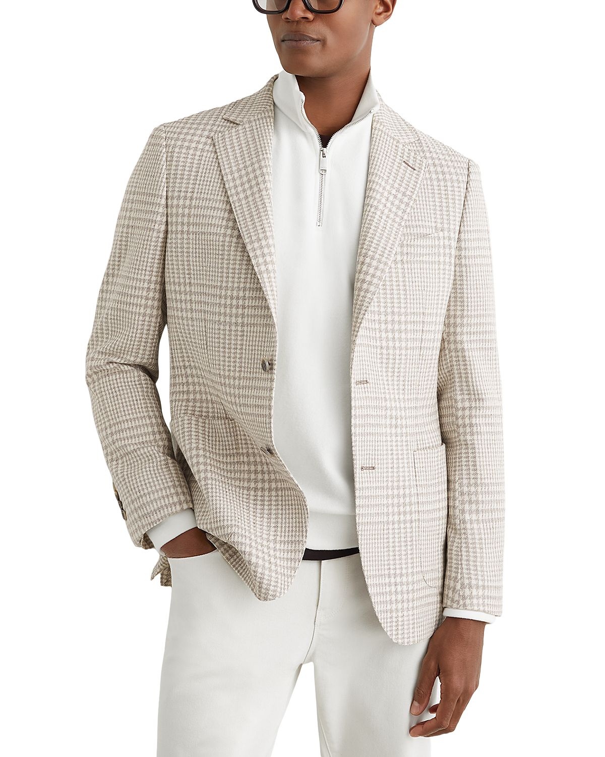 Reiss Bardo Cotton Wool Check Blazer
