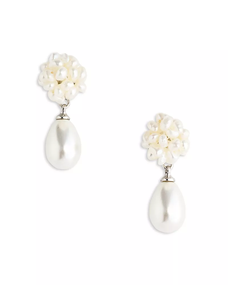 Self-Portrait Imitation Pearl Cluster Droplet Earrings