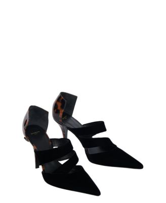 Balmain Women's Velvet and Printed Patent Leather Courts