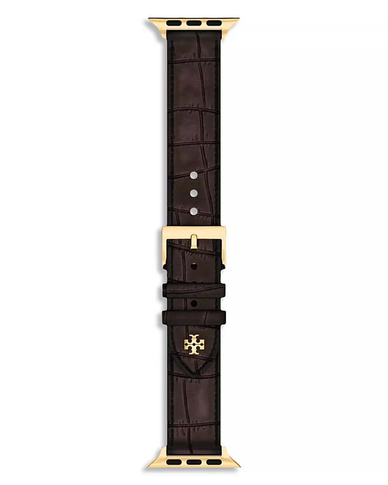 Tory Burch Kira Brown Leather Band for Apple Watch, 38-46mm