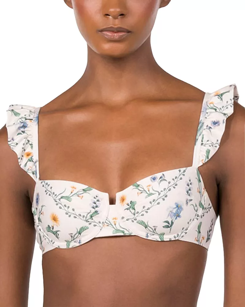 Agua by Agua Bendita Kiwi Brisa Ruffled Bikini Top