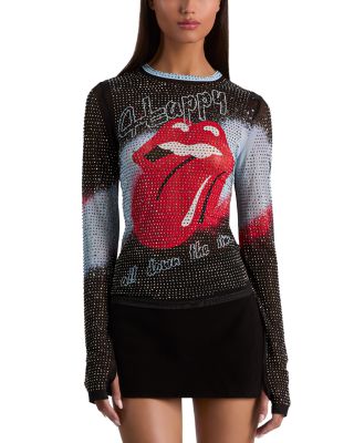 Alice and Olivia Delaina Embellished Crewneck Top