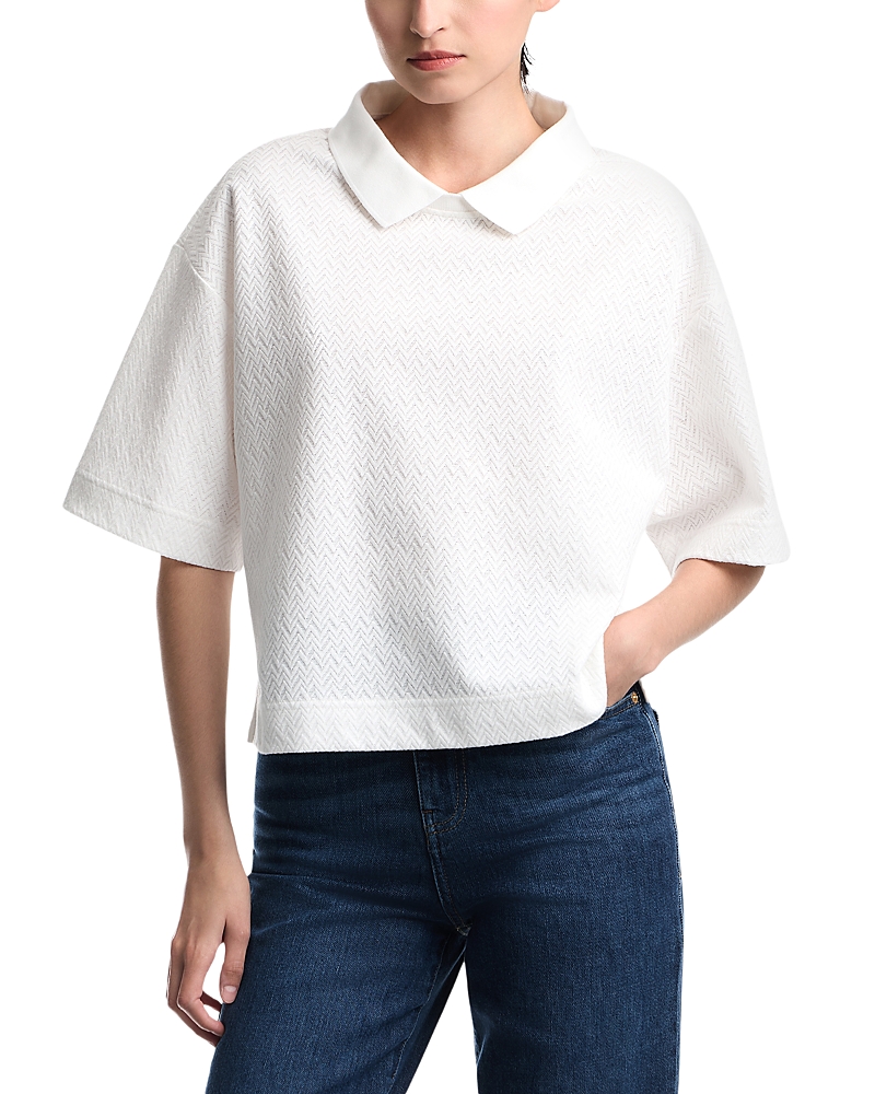 Emporio Armani Chevron Jacquard Jersey Top