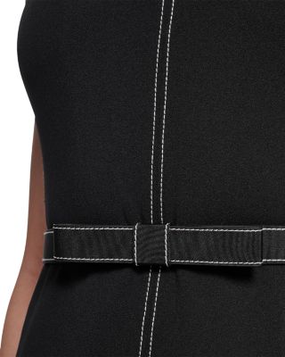 Contrast Stitch Belted Midi Dress - thumbnail 5