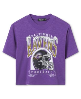  Women's NFL Baltimore Ravens Helmet Mock Neck Crop Tee