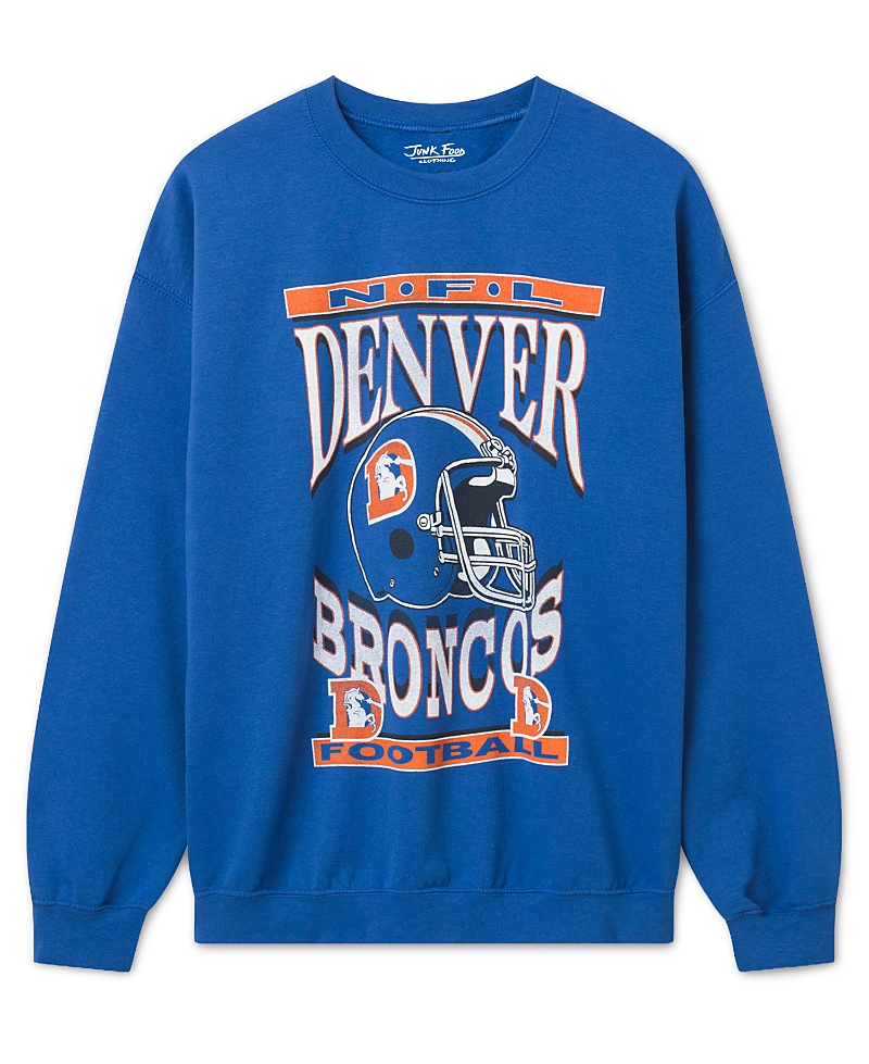 Junk Food Clothing Unisex Denver Broncos Helmet Flea Market Crew Fleece Sweatshirt