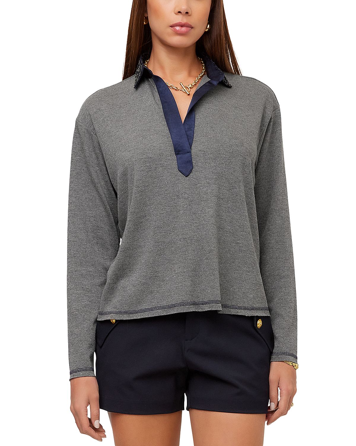 Fifteen Twenty Kendall Sequinned Collar Top