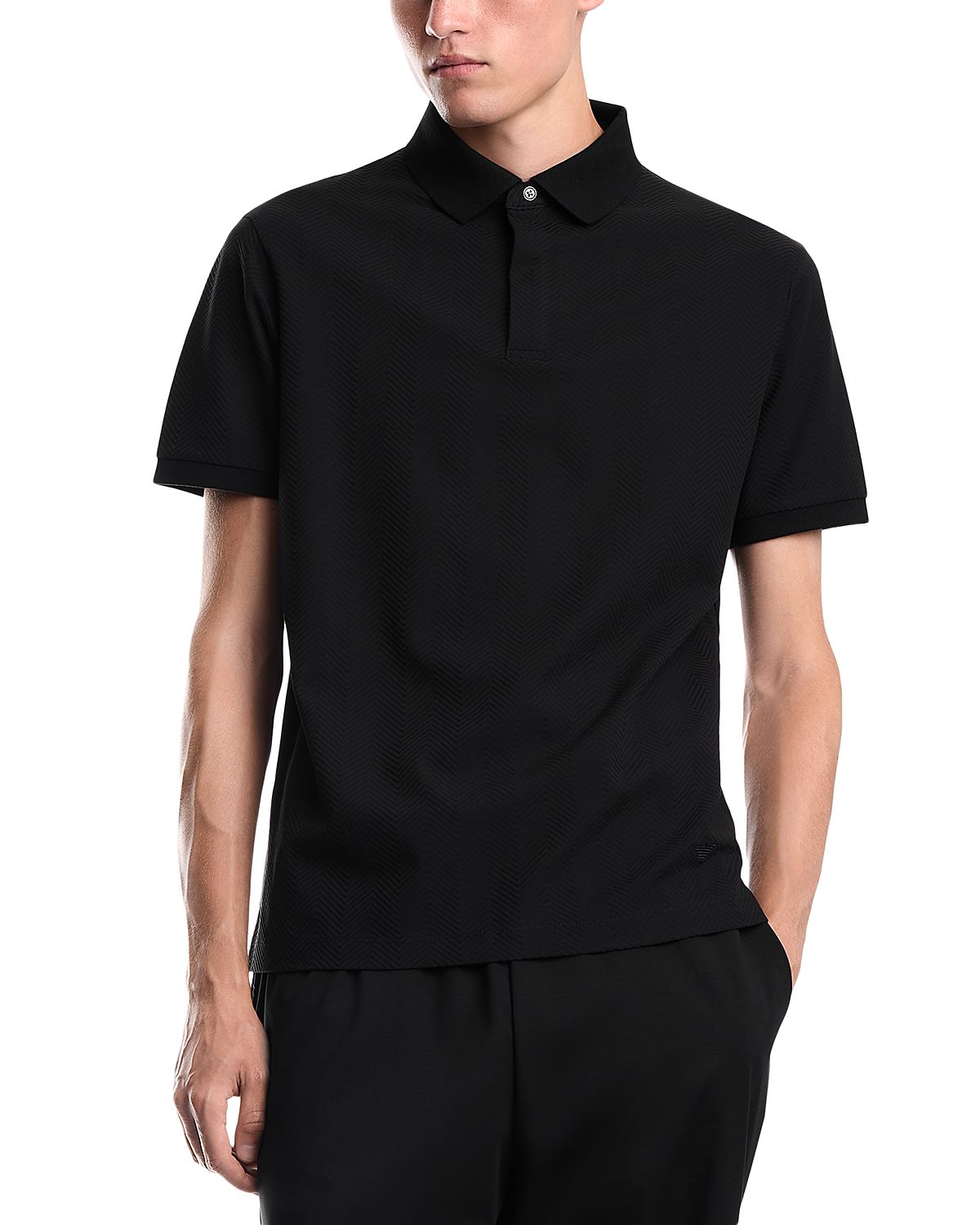 Emporio Armani Cotton Jacquard Jersey Polo Shirt