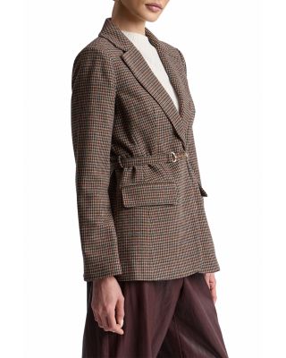 Houndstooth Belted Blazer - thumbnail 4