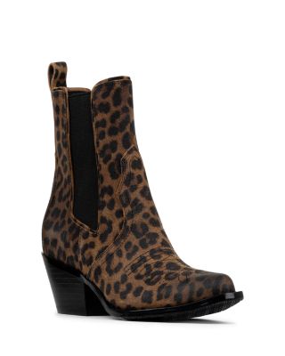 Women's Leather Suede Western Chelsea Boots