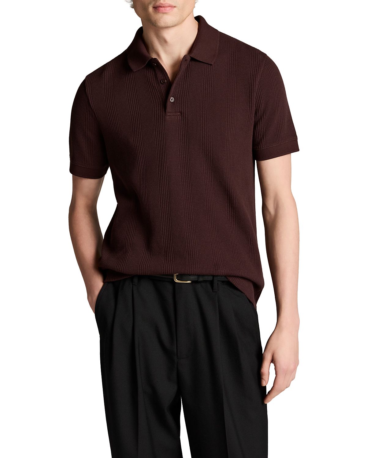 Vince Variegated Texture Polo Shirt