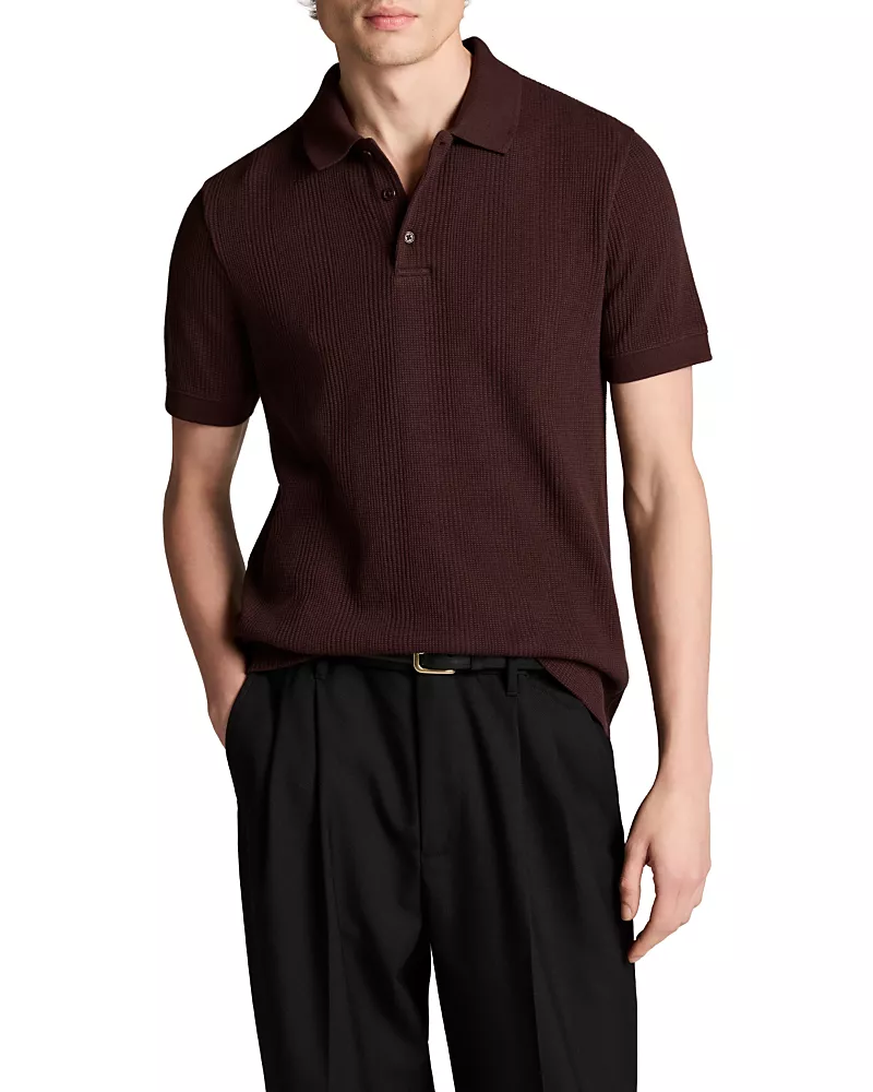 Vince Variegated Texture Polo Shirt
