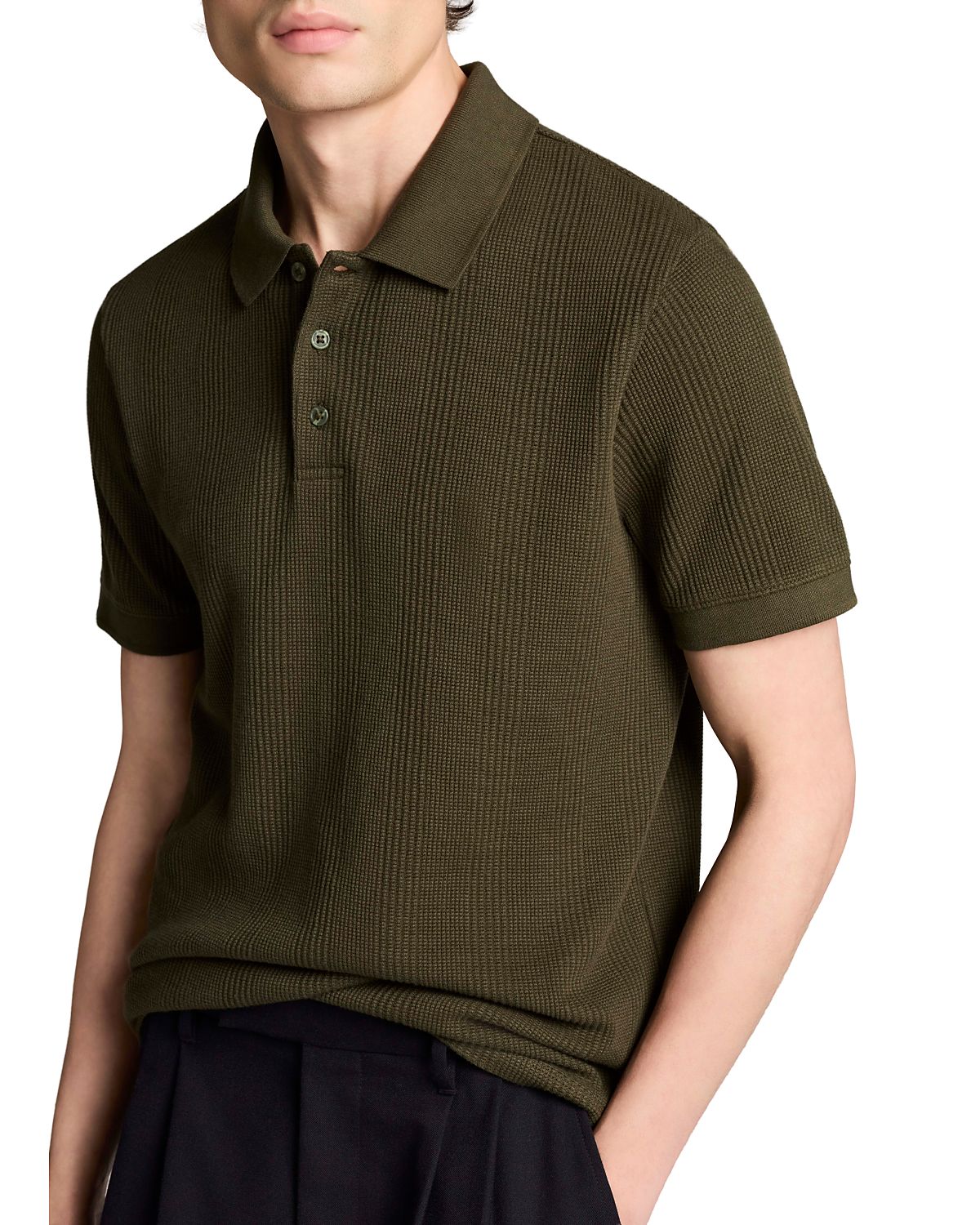 Vince Variegated Texture Polo Shirt