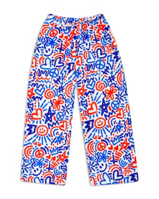 Boys' Corey Paige Red, White & Blue Plush Pants - Little Kid, Big Kid