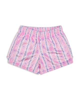 Girls' Floral Stripes Plush Shorts - Little Kid, Big Kid