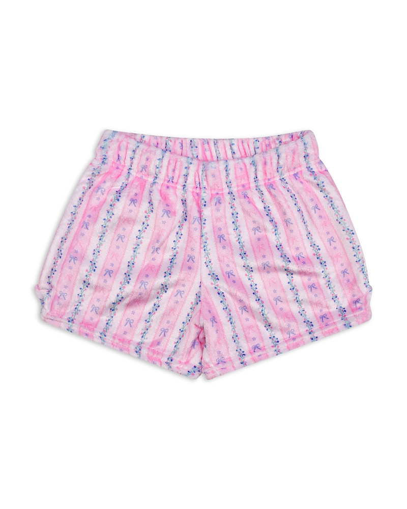 Iscream Girls' Floral Stripes Plush Shorts - Little Kid, Big Kid
