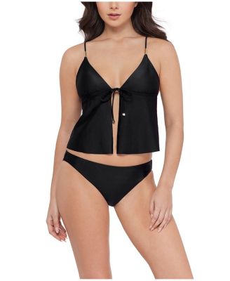  Tie Front Crop Tankini Top