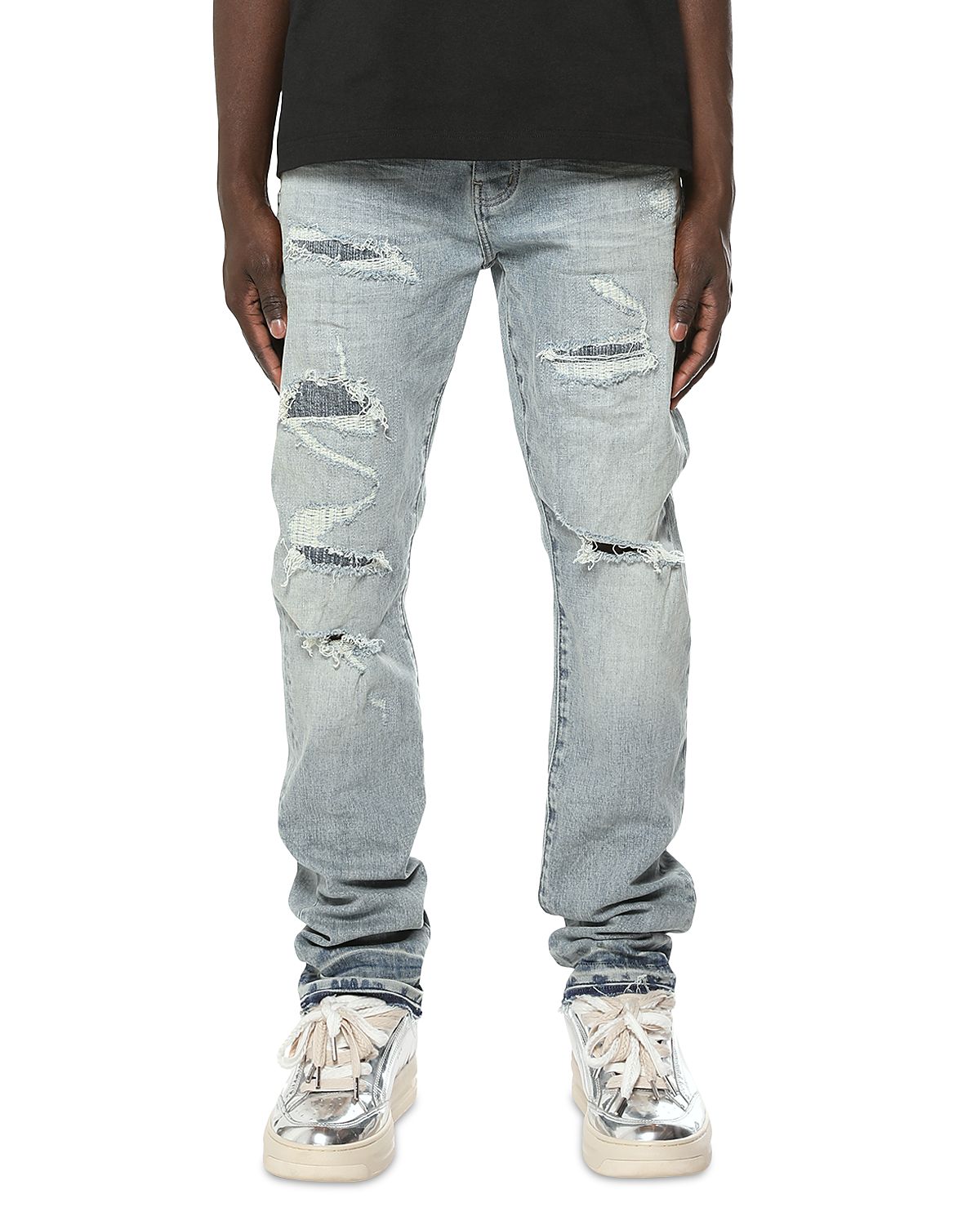 Purple Brand Vintage Slim Straight Ripped 33 Jeans