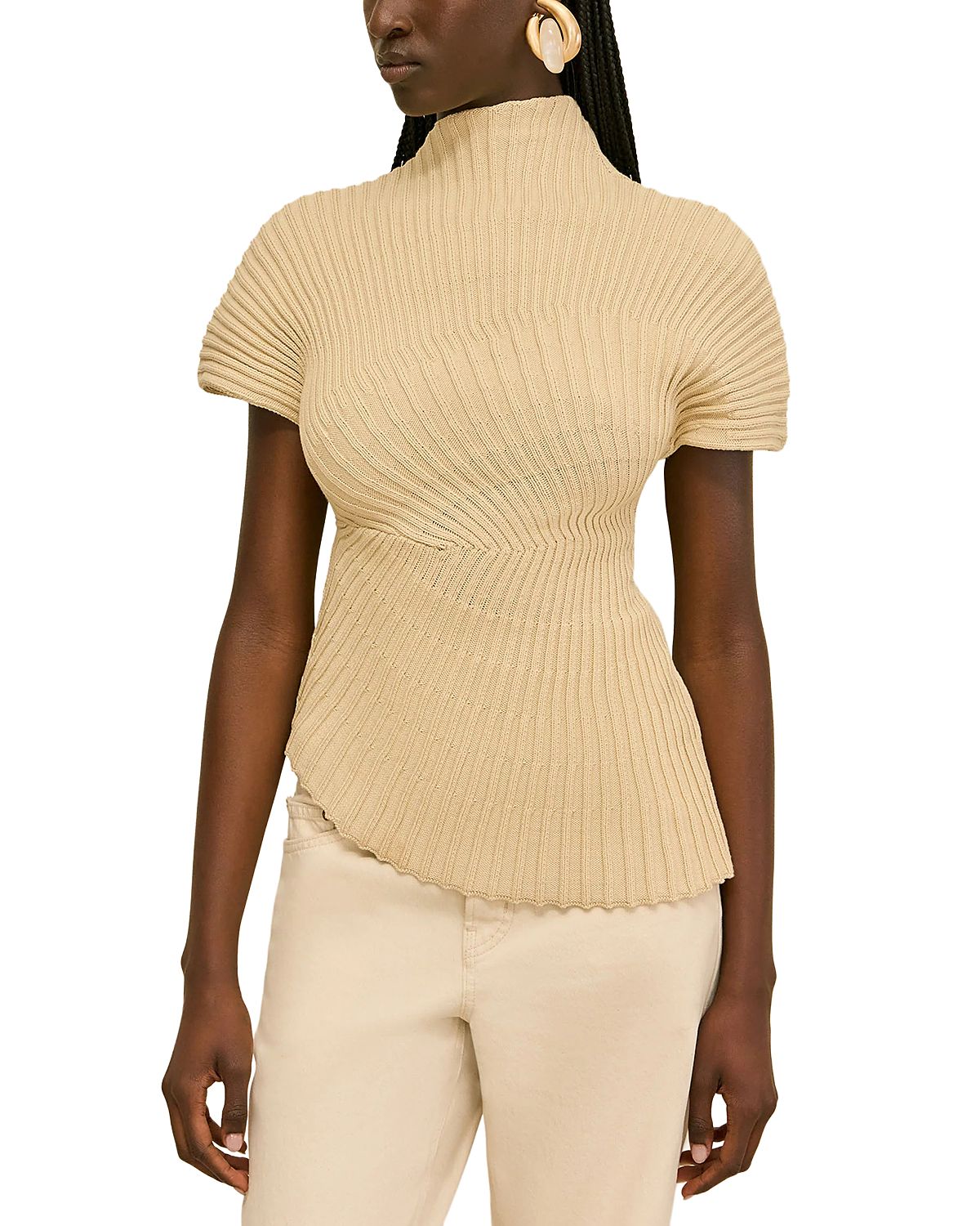 Cult Gaia Annemie Asymmetric Cotton Top