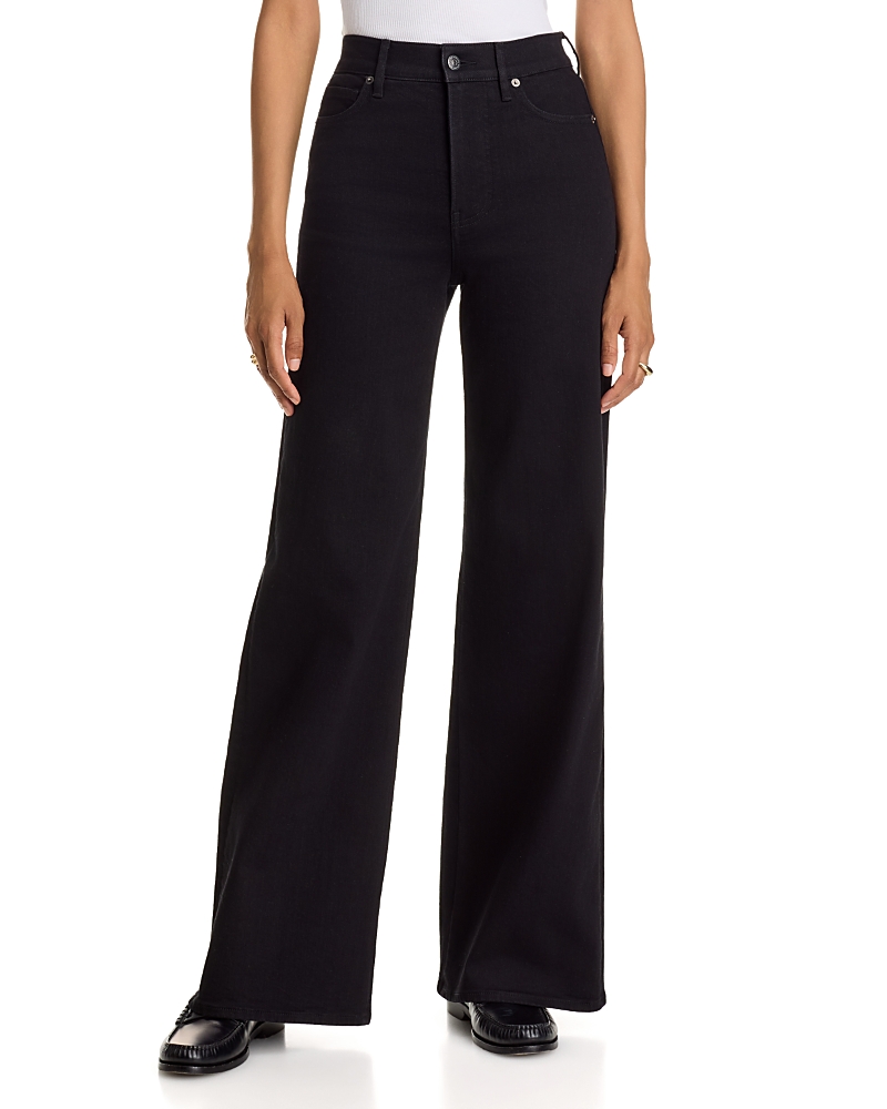 Veronica Beard Taylor High Rise Wide Jeans in Onyx