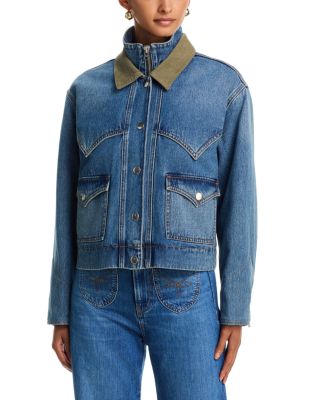 Veronica Beard Wegner Double Collar Denim Jacket