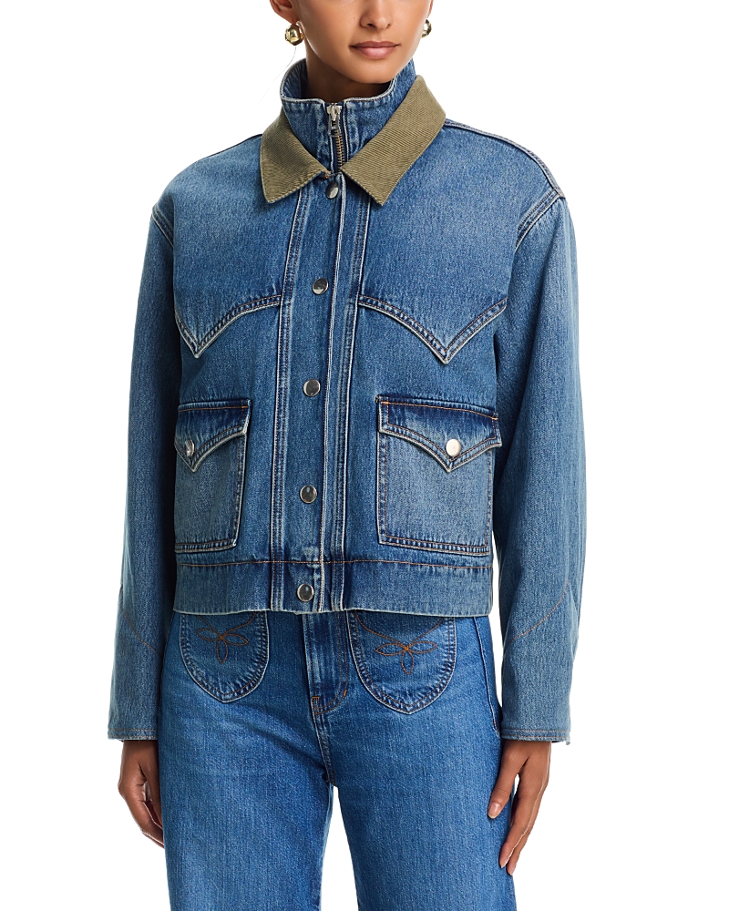 Veronica Beard Wegner Double Collar Denim Jacket