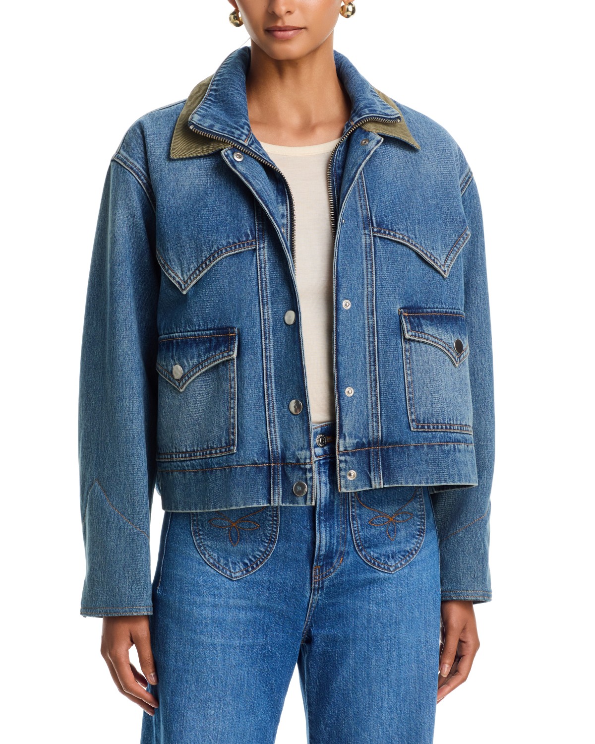 Wegner Double Collar Denim Jacket