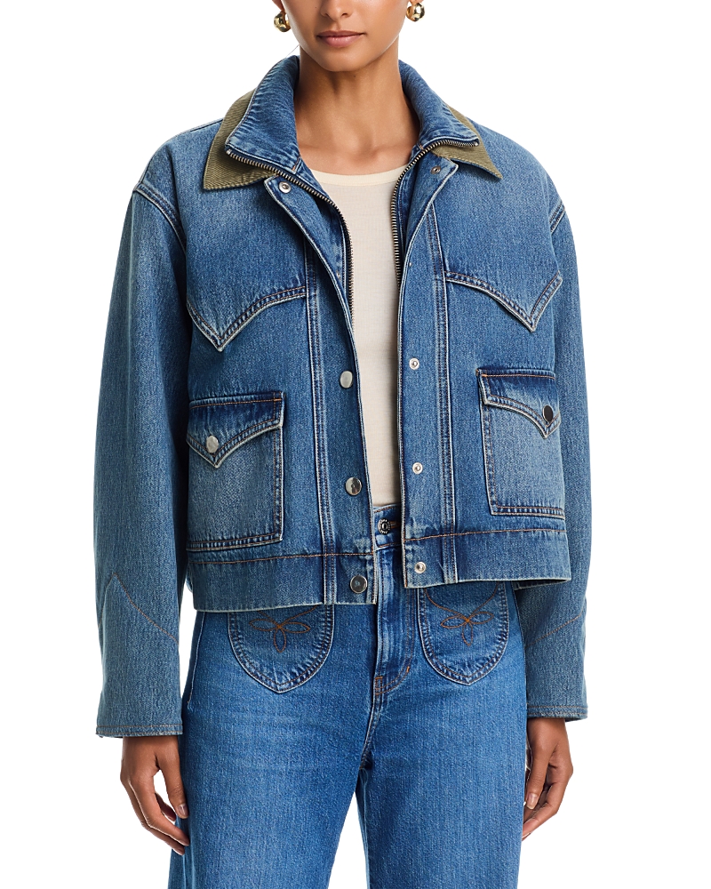 Veronica Beard Wegner Double Collar Denim Jacket