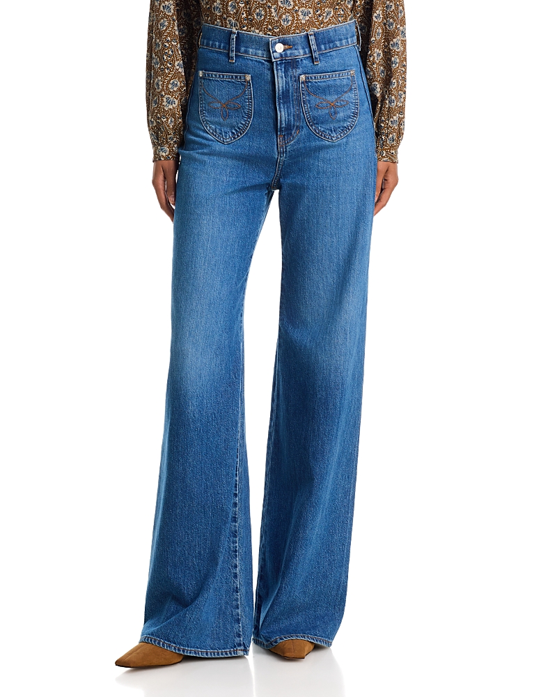 Veronica Beard Grant High Rise Wide Leg Jeans in Wanderer