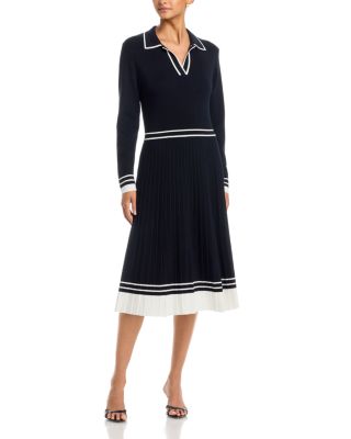 Color Blocked Polo Midi Dress