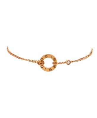  2 Diamonds Love Bracelet 18K Rose Gold with Diamonds