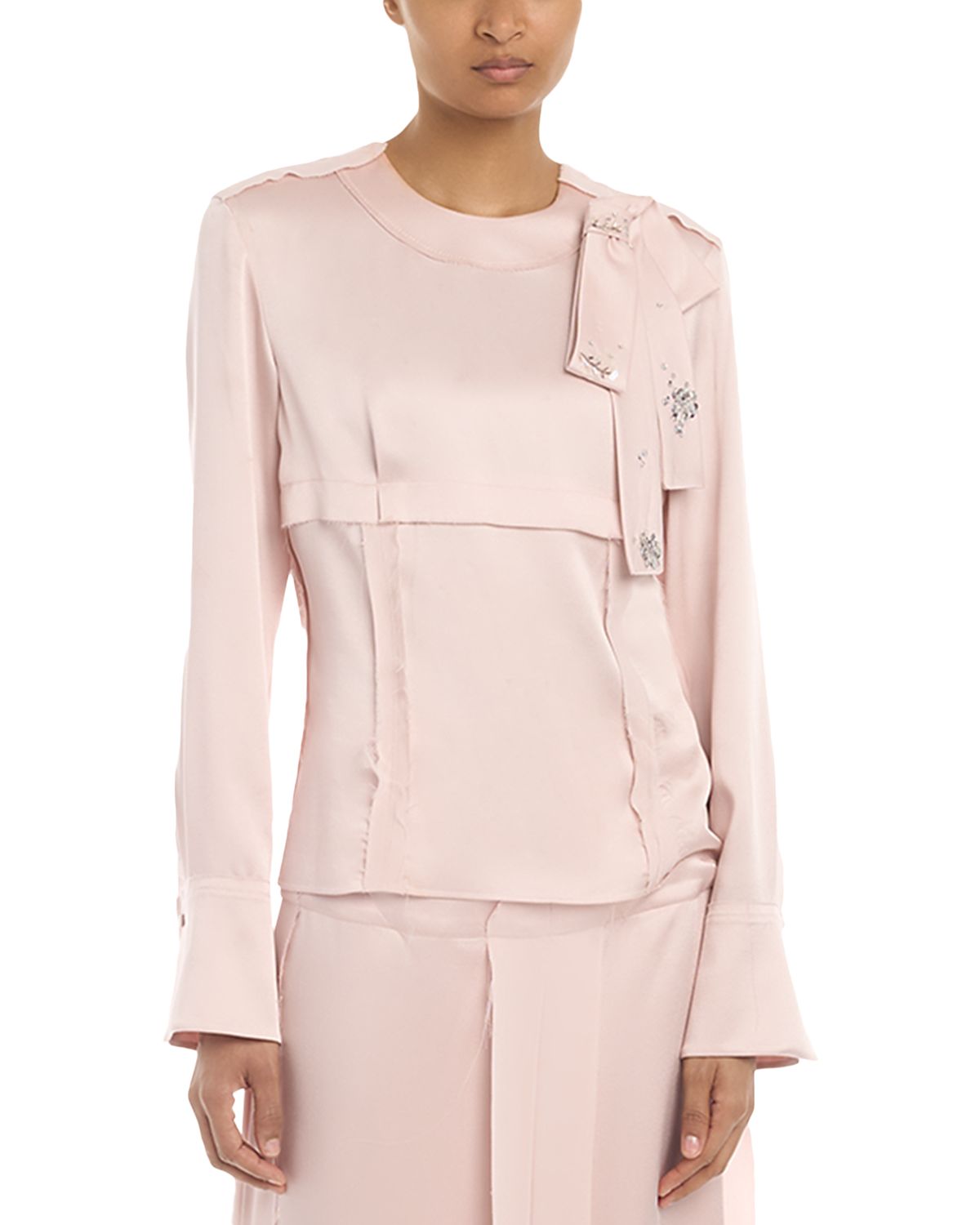 Erdem Satin Cady Long Sleeve Shirt