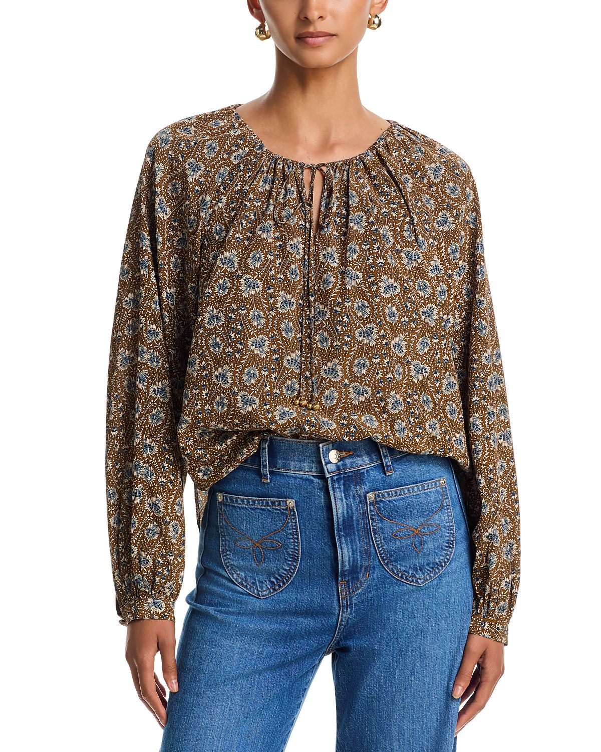 Veronica Beard Rhosen Long Sleeve Blouse