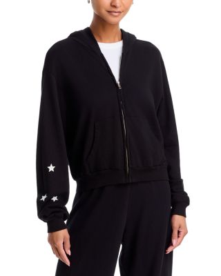 Crop Zip Hooded Cotton Sweatshirt - Exclusive